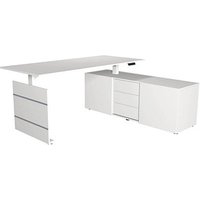Kerkmann Move 3 elektrisch höhenverstellbarer Schreibtisch weiß rechteckig, Wangen-Gestell weiß 180,0 x 80,0 cm von Kerkmann