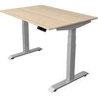 Kerkmann Move 4 elektrisch höhenverstellbarer Schreibtisch ahorn rechteckig, T-Fuß-Gestell silber 120,0 x 80,0 cm von Kerkmann