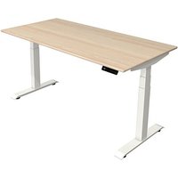 Kerkmann Move 4 elektrisch höhenverstellbarer Schreibtisch ahorn rechteckig, T-Fuß-Gestell weiß 160,0 x 80,0 cm von Kerkmann