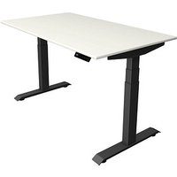 Kerkmann Move 4 elektrisch höhenverstellbarer Schreibtisch weiß rechteckig, T-Fuß-Gestell grau 140,0 x 80,0 cm von Kerkmann