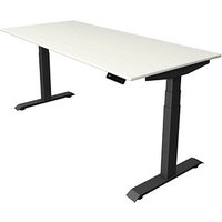 Kerkmann Move 4 elektrisch höhenverstellbarer Schreibtisch weiß rechteckig, T-Fuß-Gestell grau 180,0 x 80,0 cm von Kerkmann