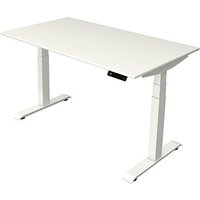 Kerkmann Move 4 elektrisch höhenverstellbarer Schreibtisch weiß rechteckig, T-Fuß-Gestell weiß 140,0 x 80,0 cm von Kerkmann