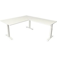 Kerkmann Move 4 elektrisch höhenverstellbarer Schreibtisch weiß rechteckig, T-Fuß-Gestell weiß 200,0 x 220,0 cm von Kerkmann