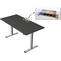 Kerkmann Move Base plus elektrisch höhenverstellbarer Schreibtisch anthrazit rechteckig, T-Fuß-Gestell silber 160,0 x 80,0 cm Kerkmann Move Base plus elektrisch höhenverstellbarer Schreibtisch anthrazit rechteckig, T-Fuß-Gestell silber 160,0 x 80,0 cm von Kerkmann