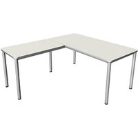 Kerkmann Prime Schreibtisch weiß L-Form, 6-Fuß-Gestell silber 160,0 x 180,0 cm Kerkmann Prime Schreibtisch weiß L-Form, 6-Fuß-Gestell silber 160,0 x 180,0 cm von Kerkmann