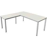 Kerkmann Prime Schreibtisch weiß L-Form, 6-Fuß-Gestell silber 180,0 x 180,0 cm Kerkmann Prime Schreibtisch weiß L-Form, 6-Fuß-Gestell silber 180,0 x 180,0 cm von Kerkmann