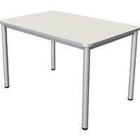 Kerkmann Prime Schreibtisch weiß rechteckig, 4-Fuß-Gestell silber 120,0 x 80,0 cm von Kerkmann