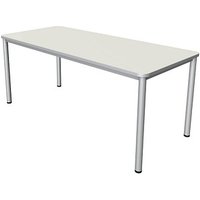 Kerkmann Prime Schreibtisch weiß rechteckig, 4-Fuß-Gestell silber 180,0 x 80,0 cm von Kerkmann