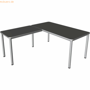 Kerkmann Schreibtisch + Anbautisch Prime 160x80/100x60cm anthrazit von Kerkmann