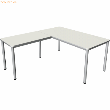 Kerkmann Schreibtisch + Anbautisch Prime 160x80/100x60cm weiß von Kerkmann