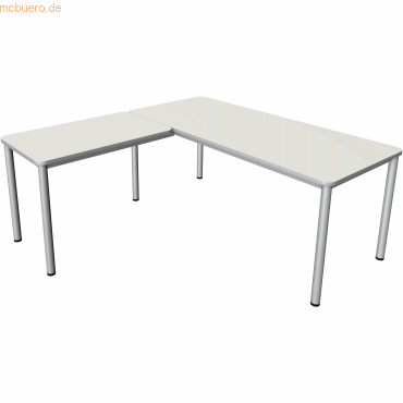 Kerkmann Schreibtisch + Anbautisch Prime 180x80/100x60cm weiß von Kerkmann