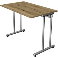 Kerkmann Smart office Schreibtisch eiche rechteckig, C-Fuß-Gestell silber 100,0 x 60,0 cm von Kerkmann