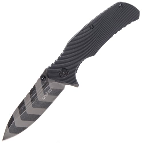Kershaw - Trace Tigerwashed Taschenmesser Bushkraft Messer Exklusives Outdoormesser aus 8Cr13MoV Stahl Griff aus Black TPR Kershaw - Trace Tigerwashed Taschenmesser Bushkraft Messer Exklusives Outdoormesser aus 8Cr13MoV Stahl Griff aus Black TPR von Kershaw