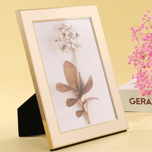Kersiki Goldener Bilderrahmen, 12,7 x 17,8 cm, Metall, Fotorahmenkante mit Staffelei, für Arbeitsplatte, Arbeitsplatte, Tischdisplay, Bücherregal, Schreibtisch, Wanddekoration, Fotogalerie (1, Gold) Kersiki Goldener Bilderrahmen, 12,7 x 17,8 cm, Metall, Fotorahmenkante mit Staffelei, für Arbeitsplatte, Arbeitsplatte, Tischdisplay, Bücherregal, Schreibtisch, Wanddekoration, Fotogalerie (1, Gold) von Kersiki