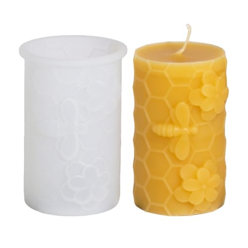 Kertaym Bienenförmige Silikonformen Kerzengießform Honeycomb Design Zylinderform Für Bienwachskerzen Sojawachs Gips Epoxidharz Handwerk DIY Kerzenherstellung (E) von Kertaym