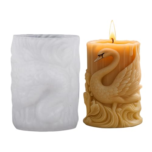 Kertaym Silikon Kerzenform Schwan DIY Gießformen Handgemachte Wachsseife Heimdekoration 3D Design Hitzebeständiges Material von Kertaym