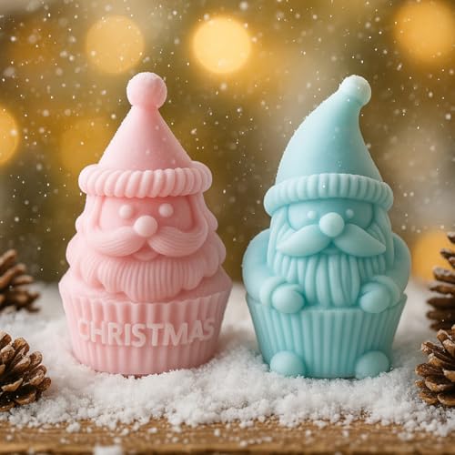 Silikonform Wichtel Set, Silikonformen Kerzen, 2 Stück Weihnachtsmann Silikonform, Kerzenform Weihnachten, 3D Wichtel Gießform, Geeignet Zur Herstellung Von Kerzen, Seife, Gips (C) von Kertaym