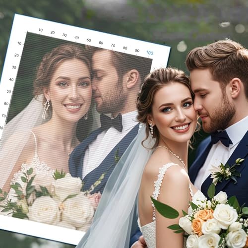 Keruidian Wandeln Sie Ihr Foto in Kreuzstichmuster-Foto, benutzerdefiniertes Kreuzstich-Set, personalisiertes, vorgedrucktes Muster, gezähltes Stickset (40 x 50 cm) von Keruidian