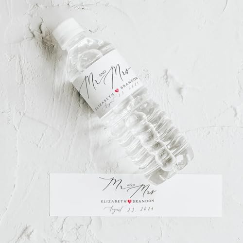 Personalisierte Hochzeits-Wasserflaschen-Etiketten, Aufkleber, Geburtstag, Party, Kommunion, wasserdicht, Taufe (Design 2) von Keruidian