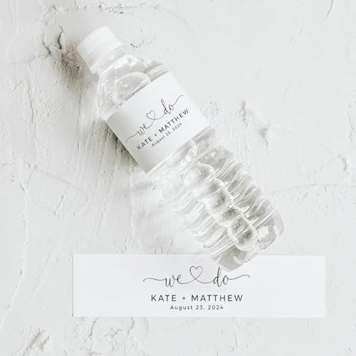 Personalisiertes Hochzeits-Wasserflaschen-Etikett, Geburtstag, Party, Dankeschön, Wasserflaschen-Aufkleber, Brautparty, Willkommensgeschenk, Hochzeitsdekoration (Design 4) von Keruidian