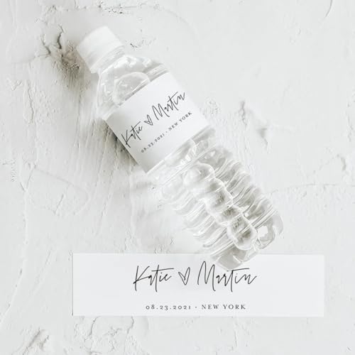 Personalisiertes Hochzeits-Wasserflaschen-Etikett, Geburtstag, Party, Dankeschön, Wasserflaschen-Aufkleber, Brautparty, Willkommensgeschenk, Hochzeitsdekoration (Design 5) von Keruidian