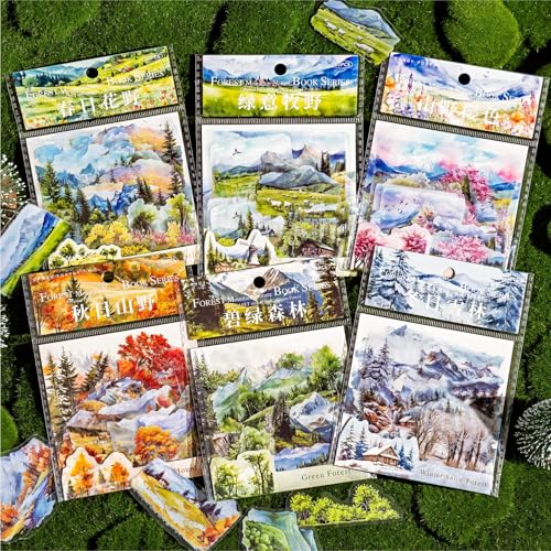 Scrapbooking Stickers Set,PET Bullet Journal Zubehör Aufklebers,180 Pcs Forest Natural Scenery Aesthetic Stickers Decorative for Journal Zubehör,Photo Album,Notebook,DIY Crafts(Forest Natural Series) Scrapbooking Stickers Set,PET Bullet Journal Zubehör Aufklebers,180 Pcs Forest Natural Scenery Aesthetic Stickers Decorative for Journal Zubehör,Photo Album,Notebook,DIY Crafts(Forest Natural Series) von Kesari