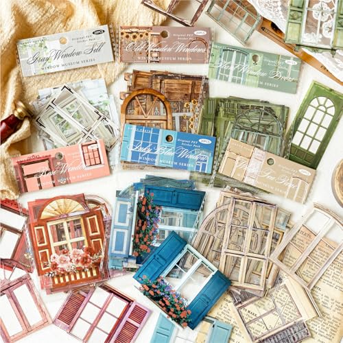 Scrapbooking Zubehör Stickers Set,120 Pcs PET Window Themed Scrapbook Stickers,Aesthetic Aufklebers Decorative for Bullet Journal Zubehör,Journal,Photo Album,Notebook,DIY Crafts(Window Museum Series) Scrapbooking Zubehör Stickers Set,120 Pcs PET Window Themed Scrapbook Stickers,Aesthetic Aufklebers Decorative for Bullet Journal Zubehör,Journal,Photo Album,Notebook,DIY Crafts(Window Museum Series) von Kesari
