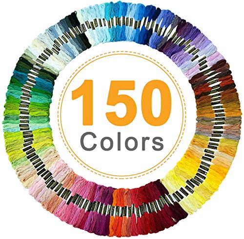 Stickgarn Regenbogenfarben, 150 Farben pro Packung, Stickgarn Baumwolle sticktwist Set für Kreuzstichfäden Polybaumwolle, Armband Garn, Basteltwist von VOGOLF