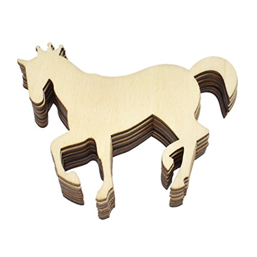 Kesheng 10x Holz Einhorn zum Bemalen Basteln Handwerk Holzwerk DIY Dekoration MEHRWEG von Kesheng