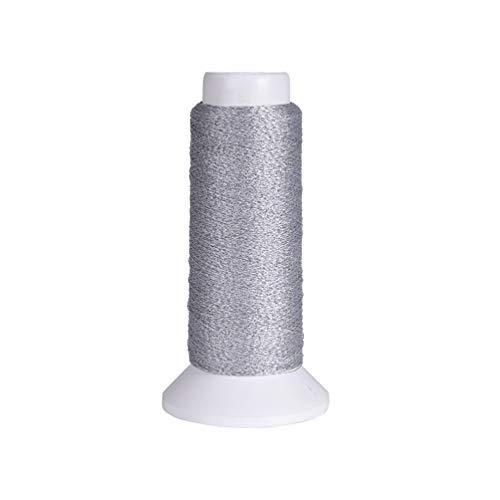 Kesheng 500 m Polyester-Spulen, reflektierendes Nylon-Stickgarn, Rolle, kompatibel mit Nähmaschinen für Hut, Kleidung, Kunsthandwerk (grau, 500 m) von Kesheng