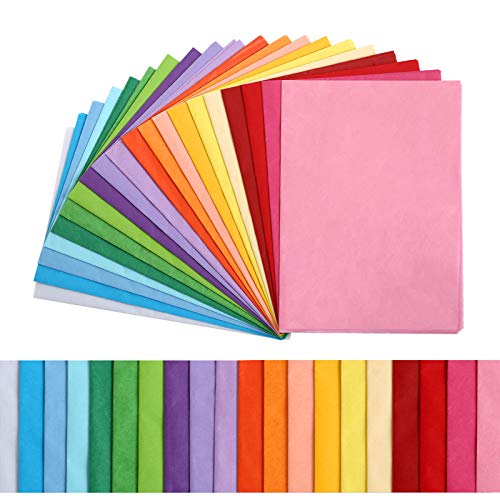 Kesote 100x Seidenpapier 20 Farbe Bunt Papier Bastelpapier Transparent Geschenkpapier zum Basteln Transparentpapier Geschenk Deko (50 x 35 cm) von Kesote