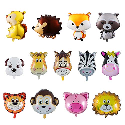 Kesote 13 Stück Folienballon Kinder Heliumballons Tiere Helium Ballons Dschungel Tierballons Luftballons für Kinder Geburtstag Party Deko Geschenk Mitgebsel von Kesote