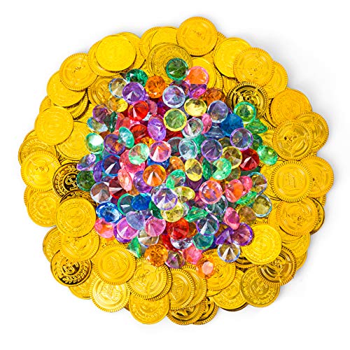 Kesote 300x Piratenschatz Spielzeug Kinder 100 Goldmünzen + 200 Edelsteine Piraten Deko für Kindergeburtstag Party Mitgebsel Kesote 300x Piratenschatz Spielzeug Kinder 100 Goldmünzen + 200 Edelsteine Piraten Deko für Kindergeburtstag Party Mitgebsel von Kesote