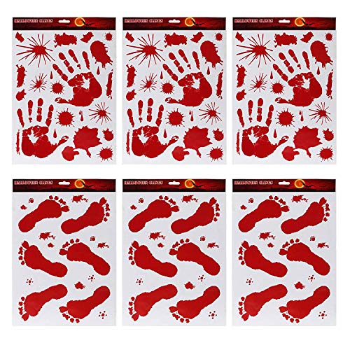 Kesote 6x Aufkleber Blutige Hände Fuß Sticker Halloween Fenstersticker Dekoration Statisch Haftende Aufkleber Fensterbild Party Deko Kesote 6x Aufkleber Blutige Hände Fuß Sticker Halloween Fenstersticker Dekoration Statisch Haftende Aufkleber Fensterbild Party Deko von Kesote