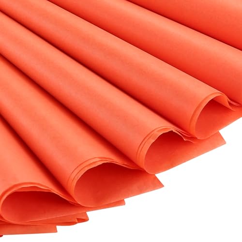 Kesote Geschenkpapier 60 Seidenpapier Verpackungsmaterial 70 x 50 cm Orange Transparentpapier Bastelpapier Packpapier Basteln Papier Hochzeit Geschenk Deko Weihnachten Origami Papier Halloween von Kesote