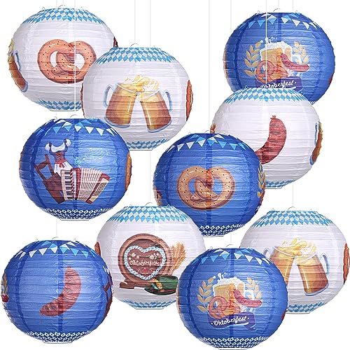 Kesote Oktoberfest Deko Lampions 10 PCS Papierlaterne 10 Zoll Hängedeko Bayrische Dekoration Bayern Party Set Kesote Oktoberfest Deko Lampions 10 PCS Papierlaterne 10 Zoll Hängedeko Bayrische Dekoration Bayern Party Set von Kesote