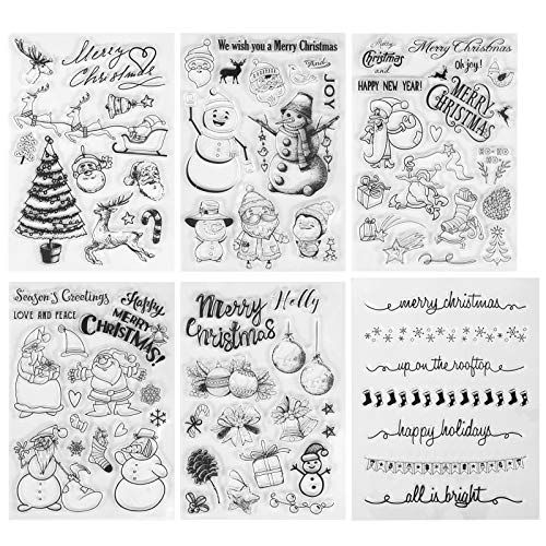 Kesote Silikonstempel Weihnachten Stempel Clear Stamp Transparent 6 Bogen Weihnachtsstempel Silikon DIY Scrapbooking Fotoalbum Kesote Silikonstempel Weihnachten Stempel Clear Stamp Transparent 6 Bogen Weihnachtsstempel Silikon DIY Scrapbooking Fotoalbum von Kesote