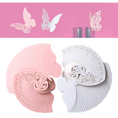 Kesote Tischkarten Hochzeit Nameskarten Blanko Platzkarten Taufe Kommunion Tischdeko (Schmetterling) von Kesote