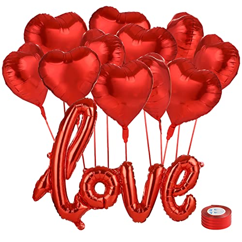 Kesote Valentinstag Deko Folienballon Rot Heliumballons Herz Helium Ballons LOVE Luftballons Liebe Hochzeit Dekoration von Kesote