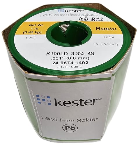 Kester 24-9574-1402 K100LD, bleifrei, Kolophoniumdraht, 0,78 cm Durchmesser, kostengünstige Legierung, 0,5 kg Spule Kester 24-9574-1402 K100LD, bleifrei, Kolophoniumdraht, 0,78 cm Durchmesser, kostengünstige Legierung, 0,5 kg Spule von Kester