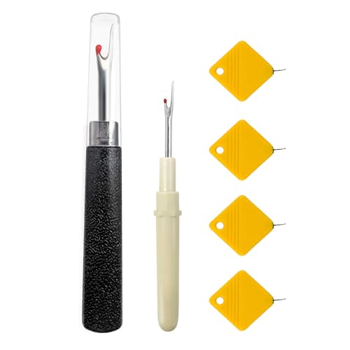Nähzubehör-Set – 2 Nahttrenner (8,9 cm und 12,7 cm) mit ergonomischen Griffen und 4 automatischem Nadeleinfädler, professionelles Nähwerkzeug für Quilten, Sticken und Bastelarbeiten, Muttergeschenk von Kesttenn