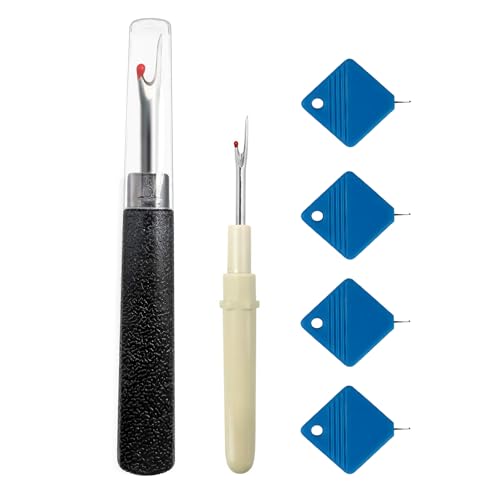 Nähzubehör-Set – 2 Nahttrenner (8,9 cm und 12,7 cm) mit ergonomischen Griffen und 4 automatischem Nadeleinfädler, professionelles Nähwerkzeug für Quilten, Sticken und Bastelarbeiten, Muttergeschenk von Kesttenn