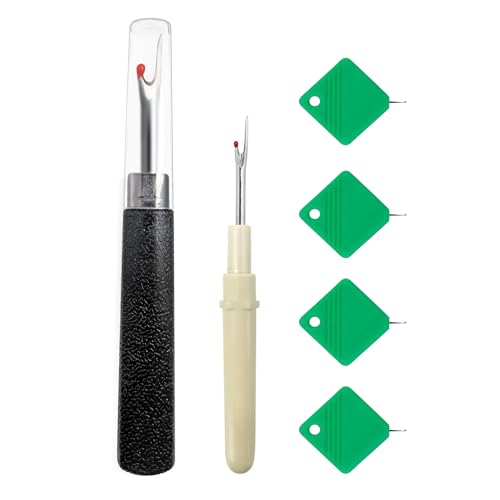 Nähzubehör-Set – 2 Nahttrenner (8,9 cm und 12,7 cm) mit ergonomischen Griffen und 4 automatischem Nadeleinfädler, professionelles Nähwerkzeug für Quilten, Sticken und Bastelarbeiten, Muttergeschenk von Kesttenn