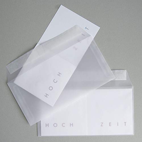 Kettcards HOCH ZEIT, 10 Einladungskarten für die silberne Hochzeit, inkl. silbernen Umschlägen, Design: Michael Marschall von Kettcards