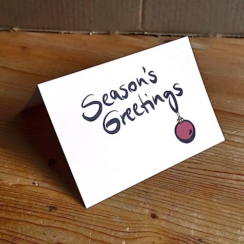 Klappkarte mit gefüttertem, weißen Kuvert: Season?s Greetings von Kettcards