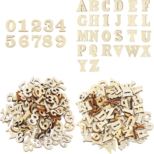 408 Stücke 15 mm Kleine Holzbuchstaben für Basteln und Holzzahlen: 208 Holzbuchstaben (A-Z) & 200 Holzzahlen (0-9), für DIY Bastelprojekte Zuhause Hochzeit Party Dekoration von Kettion