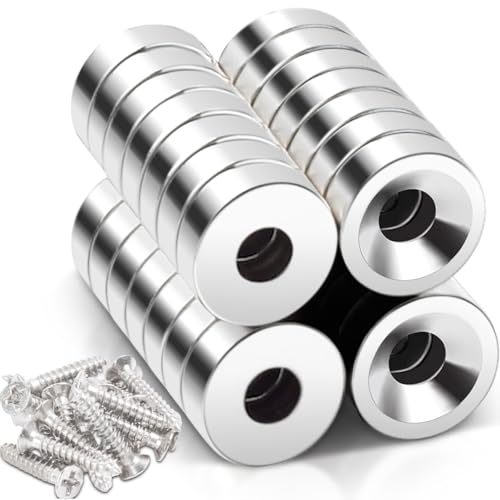 30 Stück Neodym Magnete mit Loch 8x3mm,Blende 3 mm,Magnete Stark Displate Extra Stark Flach zum Anschrauben,Magneten Starker Halt zum kleben, Rund Magnet mit Schrauben für Magnettafel Küche Büro 30 Stück Neodym Magnete mit Loch 8x3mm,Blende 3 mm,Magnete Stark Displate Extra Stark Flach zum Anschrauben,Magneten Starker Halt zum kleben, Rund Magnet mit Schrauben für Magnettafel Küche Büro von Keukenket