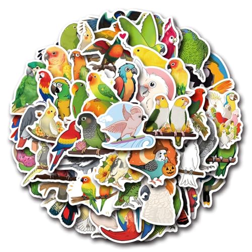 100 Stück Papagei Aufkleber, Vinyl Wasserdichte Graffiti Aufkleber für Laptop Gepäck Party Supplies, Kinder, Jugendliche von Keulablen