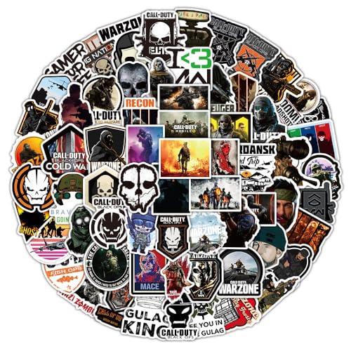 100pcs Call of Duty Aufkleber, coole Warzone Aufkleber, taktische lustige Spiel wasserdichte Vinyl Aufkleber für Laptop Fahrrad Skateboard Gepäck, Jugendliche und Erwachsene 100pcs Call of Duty Aufkleber, coole Warzone Aufkleber, taktische lustige Spiel wasserdichte Vinyl Aufkleber für Laptop Fahrrad Skateboard Gepäck, Jugendliche und Erwachsene von Keulablen