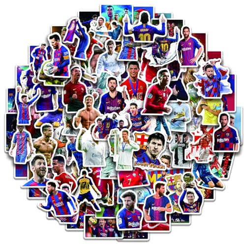 100pcs Fußball Aufkleber, Super Star Fußballspieler Aufkleber, Weltmeisterschaft Vinyl Wasserdicht Graffiti Aufkleber für Auto Skateboard Gepäck Gitarre (Kairo + Messi), Jugendliche und Erwachsene von Keulablen